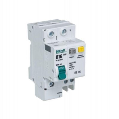 Выключатель автоматический дифференциального тока 2п (1P+N) C 16А 30мА тип AC ДИФ-101 со встроен. за