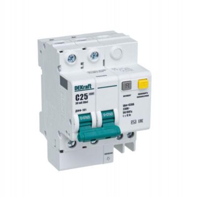 Выключатель автоматический дифференциального тока 2п C 25А 30мА тип AC 4.5кА ДИФ-101 4.5мод. SchE 15