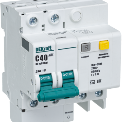 Выключатель автоматический дифференциального тока 2п C 40А 30мА тип AC 4.5кА ДИФ-101 6мод. SchE 1500