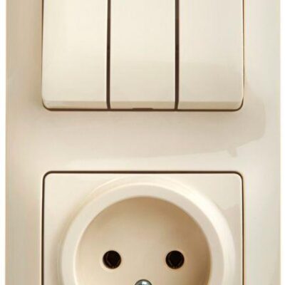 Блок комбинированный GLOSSA розетка+ выкл. 3-кл. беж. SE GSL000276