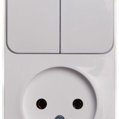 Блок ОП Этюд (1-м розетка без заземления + 2-кл. выкл.) бел. SE BPA16-205B