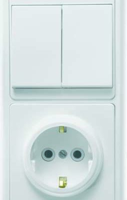 Блок БКВР-032 Бэлла (2-кл. выкл. + розетка с заземл.) бел. Кунцево 5831