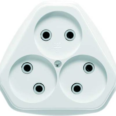 Розетка 3-м СП РС10-394 10А IP20 бел. Кунцево 5928