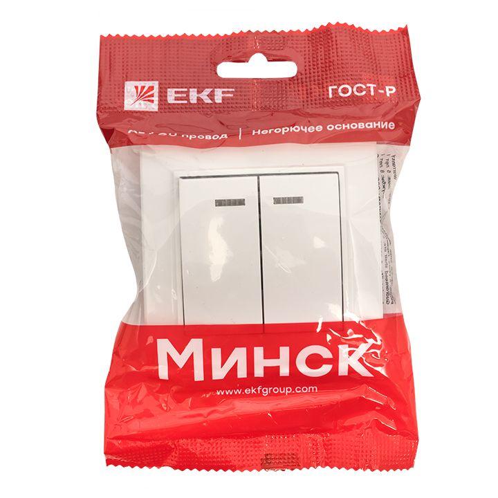 Выключатель 2-кл. СП Минск 10А IP20 с индикатором бел. Basic EKF ERV10-123-10 Выключатель 2-кл. СП Минск 10А IP20 с индикатором бел. Basic EKF ERV10-123-10