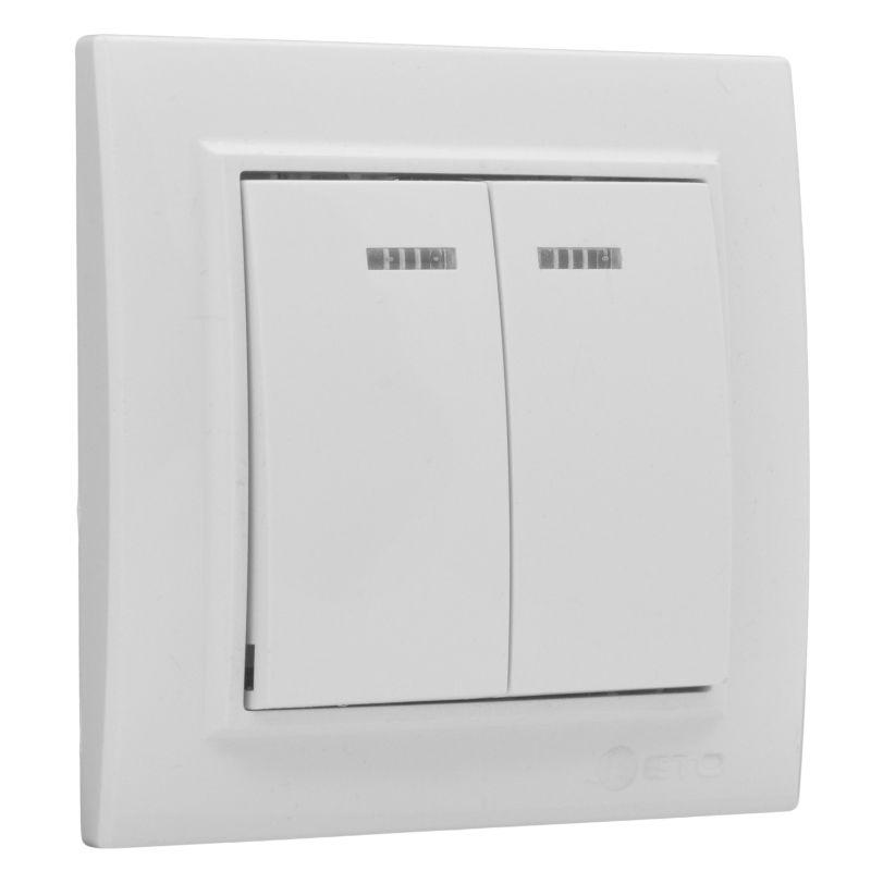 Выключатель 2-кл. СП Минск 10А IP20 с индикатором бел. Basic EKF ERV10-123-10 Выключатель 2-кл. СП Минск 10А IP20 с индикатором бел. Basic EKF ERV10-123-10