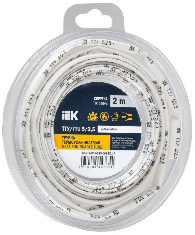 Трубка термоусадочная ТТУ нг-LS 5/2.5 бел. (уп.2м) IEK UDR12-005-D25-002-K01-T Трубка термоусадочная ТТУ нг-LS 5/2.5 бел. (уп.2м) IEK UDR12-005-D25-002-K01-T