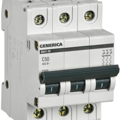 Выключатель автоматический модульный 3п C 50А 4.5кА ВА47-29 GENERICA MVA25-3-050-C