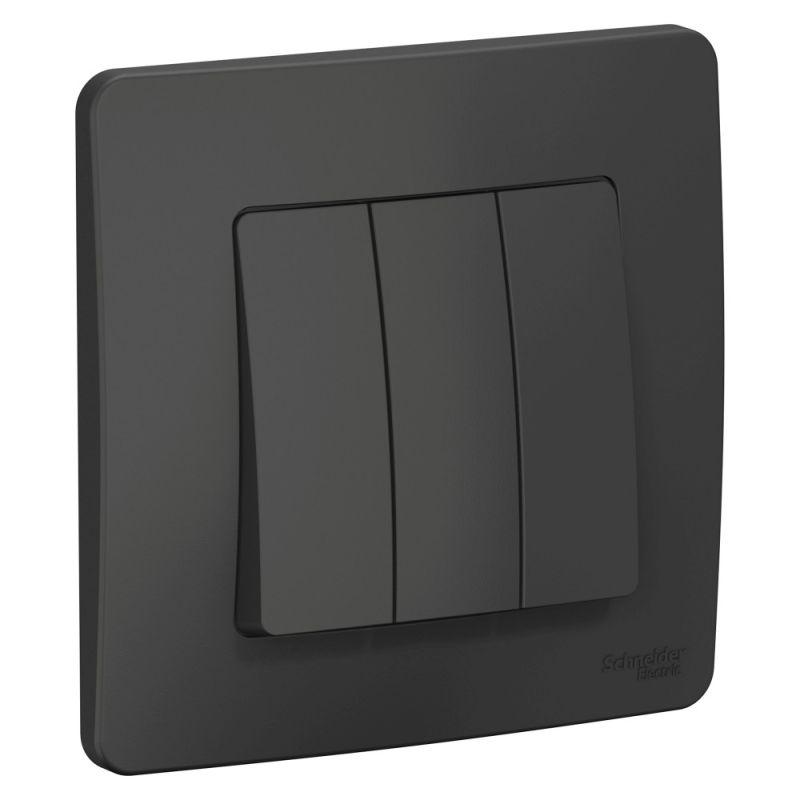 Выключатель 3-кл. СП Blanca 10А IP20 (сх. 1+1+1) 250В антрацит SE BLNVS100506 Выключатель 3-кл. СП Blanca 10А IP20 (сх. 1+1+1) 250В антрацит SE BLNVS100506