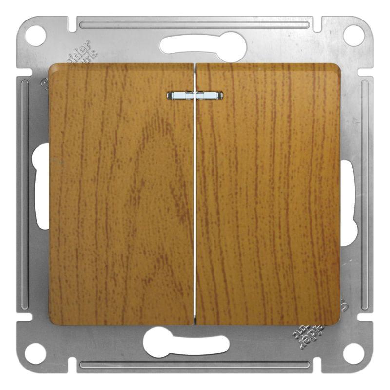 Выключатель 2-кл. СП Glossa 10А IP20 (сх. 5а) 10AX с подсветкой механизм дуб SE GSL000553 Выключатель 2-кл. СП Glossa 10А IP20 (сх. 5а) 10AX с подсветкой механизм дуб SE GSL000553