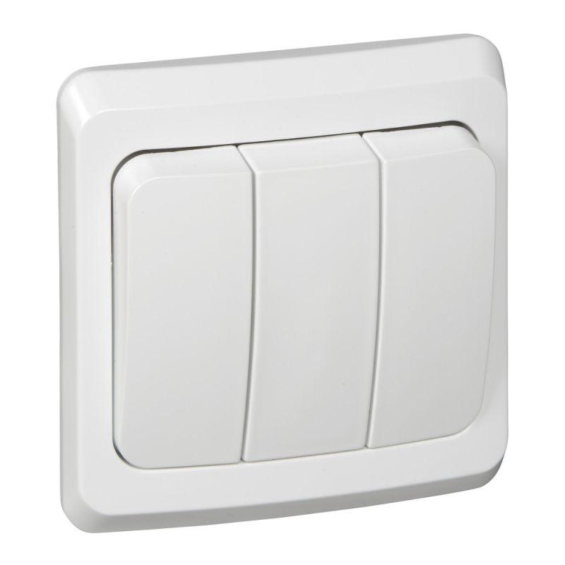 Выключатель 3-кл. СП Этюд 10А IP20 бел. SE BC10-003B Выключатель 3-кл. СП Этюд 10А IP20 бел. SE BC10-003B