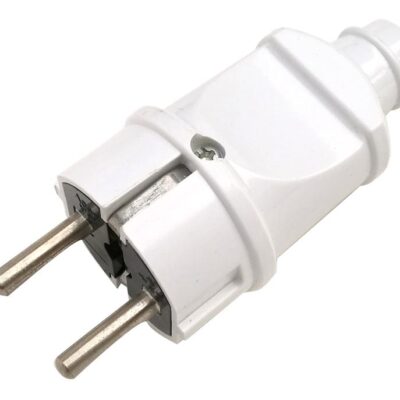 Вилка прямая с заземл. 16А 4140 бел. ASD / IN HOME 4690612000565