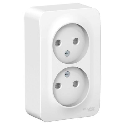 Розетка 2-м ОП Blanca 16А IP20 250В без заземл. защ. шторки с изолир. пластиной бел. SE BLNRA00121