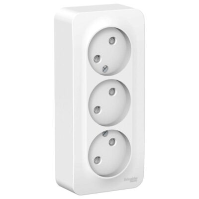 Розетка 3-м ОП Blanca 16А IP20 250В без заземл. защ. шторки с изолир. пластиной бел. SE BLNRA00131