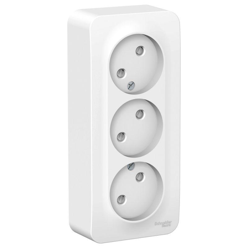 Розетка 3-м ОП Blanca 16А IP20 250В без заземл. защ. шторки с изолир. пластиной бел. SE BLNRA00131 Розетка 3-м ОП Blanca 16А IP20 250В без заземл. защ. шторки с изолир. пластиной бел. SE BLNRA00131