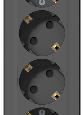 Розетка 4-м ОП Blanca 16А IP20 250В с заземл. защ. шторки с изолир. пластиной антрацит SE BLNRA011