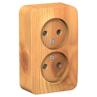 Розетка 2-м ОП Blanca 16А IP20 250В без заземл. без защ. шторок с изолир. пластиной ясень SE BLNRA