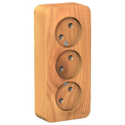 Розетка 3-м ОП Blanca 16А IP20 250В без заземл. без защ. шторок с изолир. пластиной ясень SE BLNRA