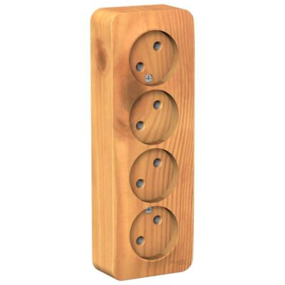 Розетка 4-м ОП Blanca 16А IP20 250В без заземл. без защ. шторок с изолир. пластиной ясень SE BLNRA