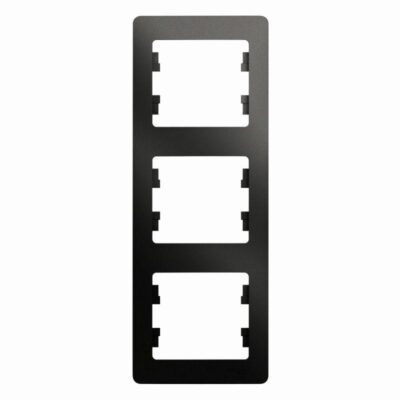 Рамка 3-м Glossa верт. антрацит SE GSL000707