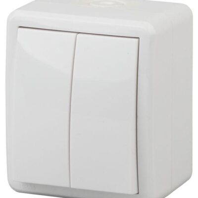 Выключатель 2-кл. ОП Эра Эксперт 10А IP54 11-1404-01 250В 10AX бел. Эра Б0020675