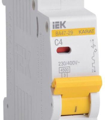 Выключатель автоматический модульный 1п C 4А 4.5кА ВА47-29 IEK MVA20-1-004-C
