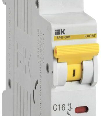 Выключатель автоматический модульный 1п C 16А 6кА ВА47-60M IEK MVA31-1-016-C