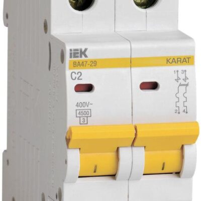 Выключатель автоматический модульный 2п C 2А 4.5кА ВА47-29 IEK MVA20-2-002-C