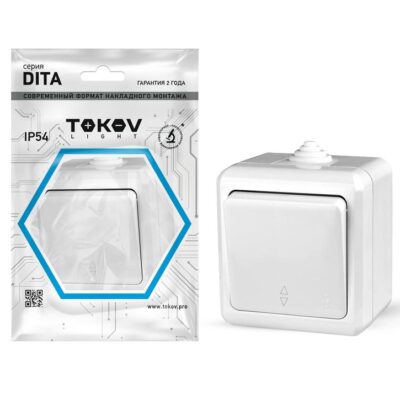 Переключатель 1-кл. ОП Dita IP54 10А 250В бел. TOKOV ELECTRIC TKL-DT-P1-C01-IP54