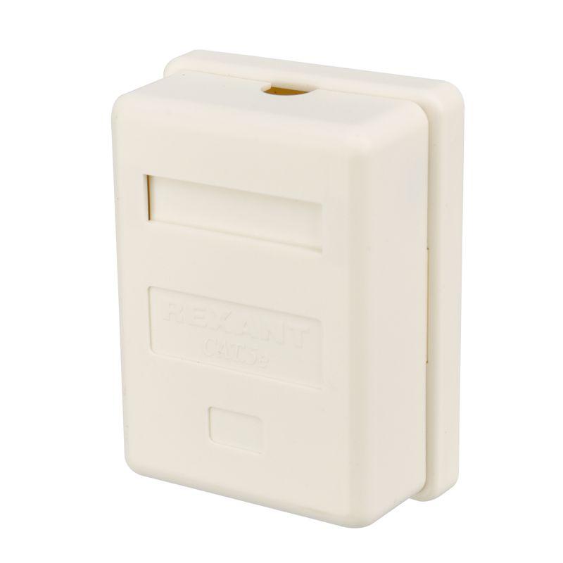 Розетка компьютерная 1-м ОП RJ45 кат.5E UTP неэкранир. бел. Rexant 03-0121 Розетка компьютерная 1-м ОП RJ45 кат.5E UTP неэкранир. бел. Rexant 03-0121