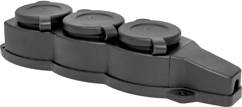 Розетка 3-м 16А IP44 2P+PE 230В с защ. крышками каучук EKF RPS-015-16-230-44 Розетка 3-м 16А IP44 2P+PE 230В с защ. крышками каучук EKF RPS-015-16-230-44