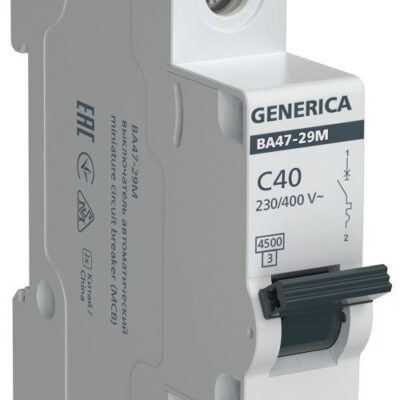 Выключатель автоматический модульный 1п C 40А 4.5кА ВА47-29М GENERICA MVA21-1-040-C-G