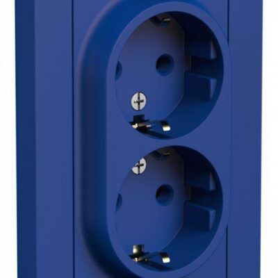 Розетка 2-м. AtlasDesign 16А с заземл. в сборе аквамарин SE ATN001124