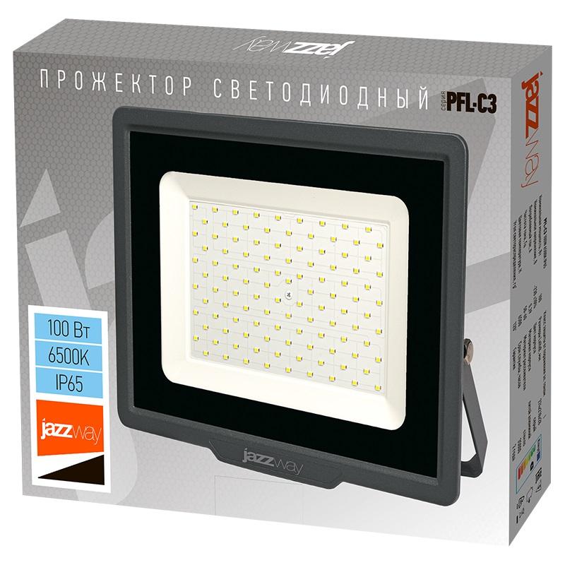 Прожектор светодиодный PFL-C3 100Вт 6500К IP65 закален. прозр. стекло JazzWay 5023628A Прожектор светодиодный PFL-C3 100Вт 6500К IP65 закален. прозр. стекло JazzWay 5023628A