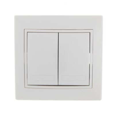 Выключатель 2-кл. СП Mira 10А IP20 с бел.вставкой бел. LEZARD 701-0202-101