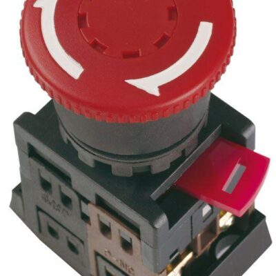 Кнопка "Грибок" AE-22 d22мм 1з+1р 240В с фиксацией красн. IEK BBG10-AE-K04