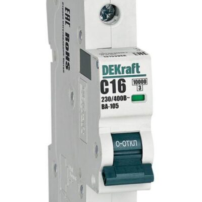 Выключатель автоматический модульный 1п C 16А 10кА ВА-105 DEKraft 13153DEK