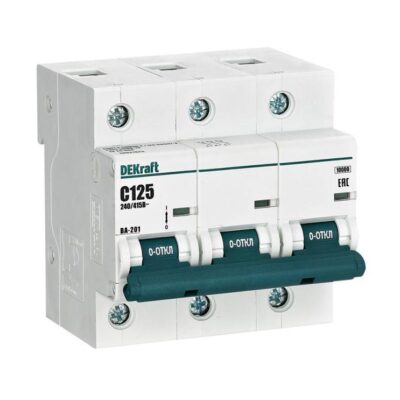 Выключатель автоматический модульный 3п C 125А 10кА ВА-201 DEKraft 13027DEK