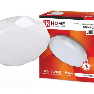 Светильник светодиодный DECO ДАЙМОНД 12Вт 230В 6500К 1080лм 210х55мм IN HOME 4690612033617