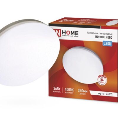 Светильник светодиодный DECO Ночное небо 36Вт 4000К 2340лм 230В 350х55мм IN HOME 4690612033556