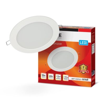 Светильник светодиодный RLP-eco 12Вт 4000К IP40 840лм 230В 170мм ДВО кругл. встраив. панель бел. IN