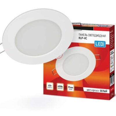 Светильник светодиодный RLP-VC 6Вт 4000К IP40 420лм 230В 95мм кругл. встраив. панель бел. IN HOME 46