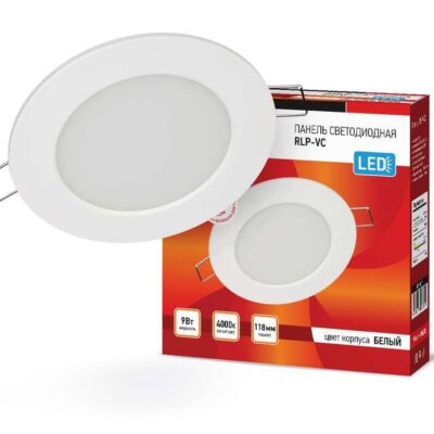 Светильник светодиодный RLP-VC 9Вт 4000К IP40 630лм 230В 118мм кругл. встраив. панель бел. IN HOME 4