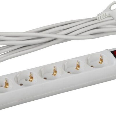 ЭРА U-5es-5m Удлин-ль Россия с заземл, 3x1мм2, 16A, ПВС, с выкл, 5гн, 5м (1/12/360)