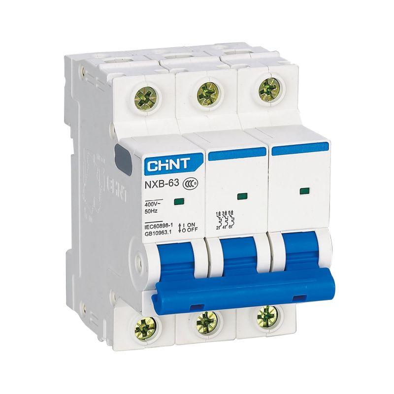 Выключатель автоматический модульный 3п C 50А 4.5кА NXB-63S (R) CHINT Выключатель автоматический модульный 3п C 50А 4.5кА NXB-63S (R) CHINT