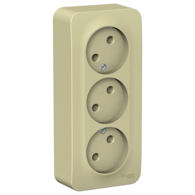 Розетка 3-м ОП Blanca 16А IP20 250В без заземл. без защ. шторок с изолир. пластиной беж. SE BLNRA0