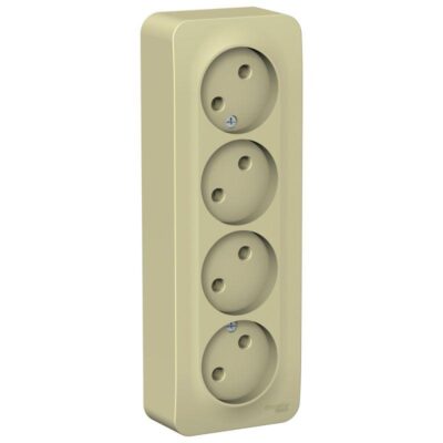 Розетка 4-м ОП Blanca 16А IP20 250В без заземл. без защ. шторок с изолир. пластиной беж. SE BLNRA0