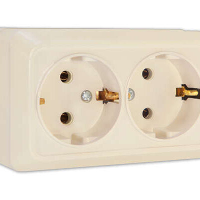 Розетка 2-м ОП Олимп 16А IP20 с заземл. сл. кость UNIVersal Б-О0128