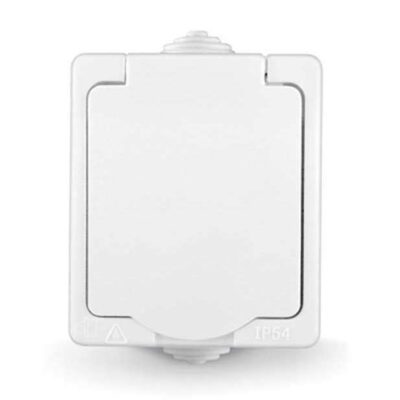 Розетка 1-м ОП Аллегро 16А с защ. крышкой защ. шторки с заземл. IP54 бел. UNIVersal 5563286