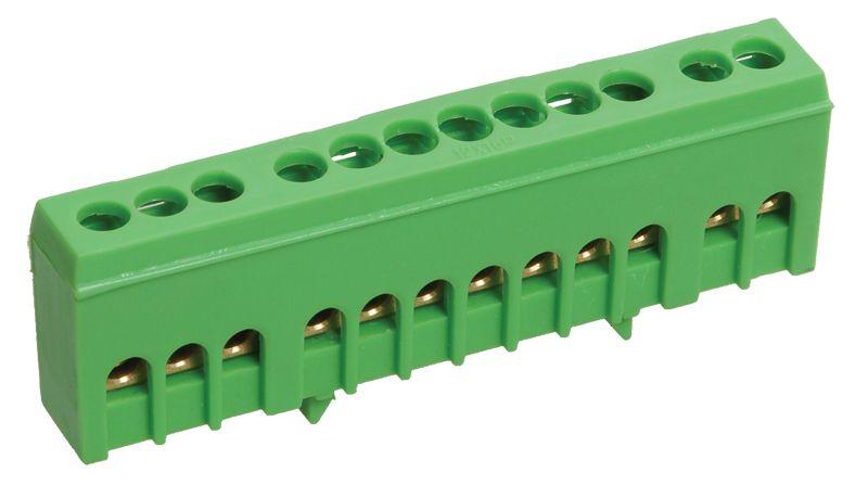 Шина PE "земля" в корп. изол. на DIN-рейку ШНИ-6х9-12-К-З IEK YNN10-69-12KD-K06 Шина PE "земля" в корп. изол. на DIN-рейку ШНИ-6х9-12-К-З IEK YNN10-69-12KD-K06