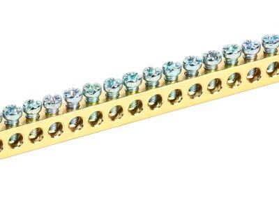 Шина PEN "земля-ноль" 6х9мм 24/2 (24группы/крепеж по краям) IEK YNN11-24-100